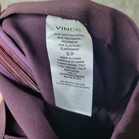 Vince Purple Stitch Front Midrise Ponte Stretch Pants Womens Size Small - Picture 6 of 10